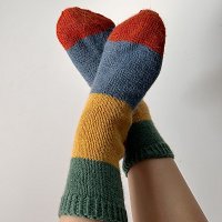 Coloured knitted socks