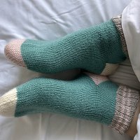 Coloured knitted socks